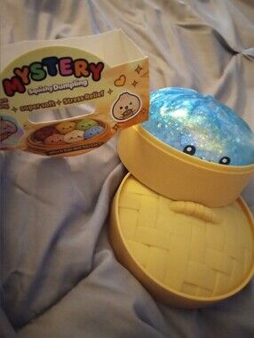 Squishy Dumpling Blue Glitter Stress Toy